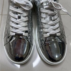 Jimmy Choo Metallic Silver Sneakers